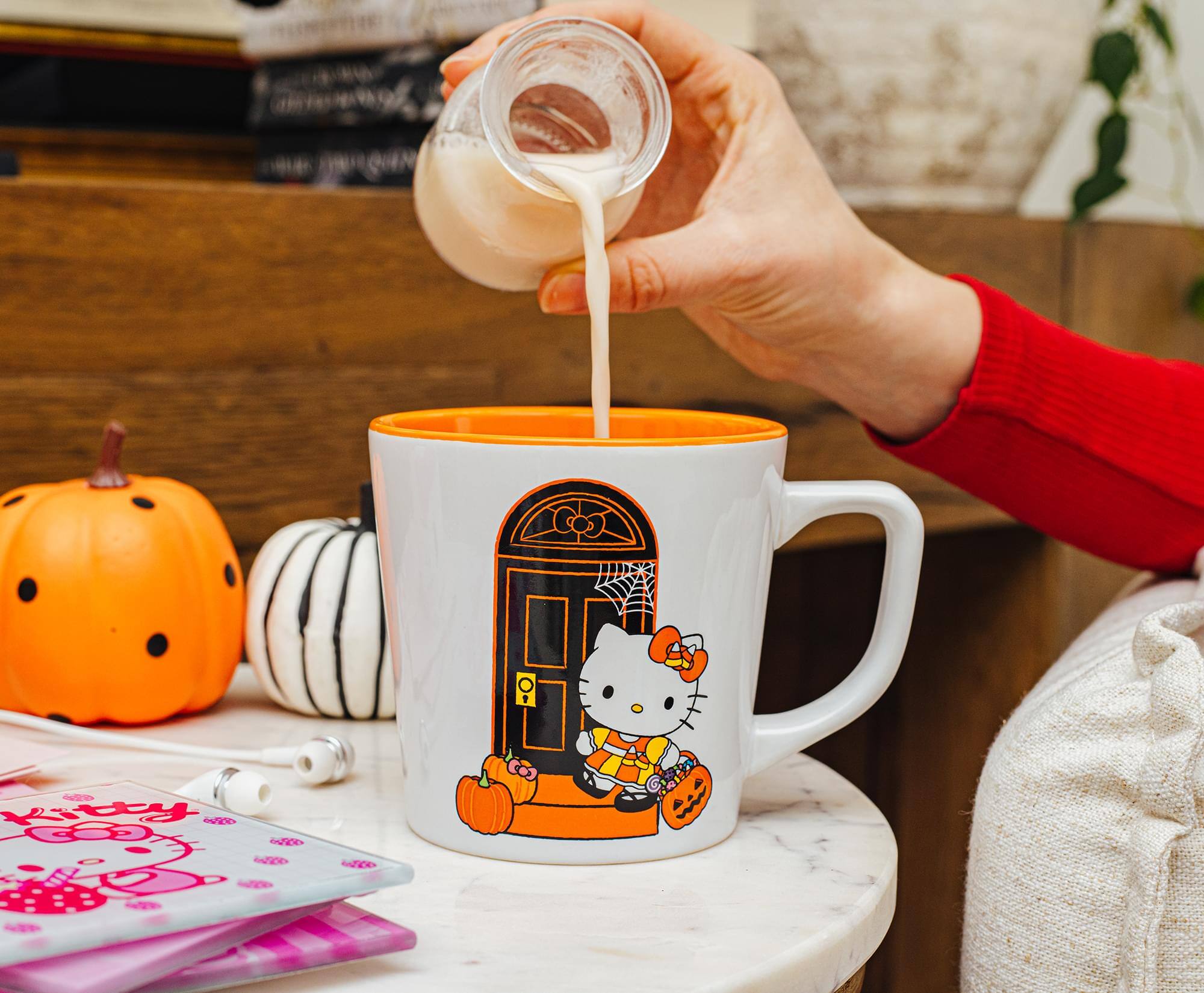 Alt View 2. Silver Buffalo - Sanrio Hello Kitty Pumpkins Ceramic Latte Mug | Holds 17 Ounces - White.