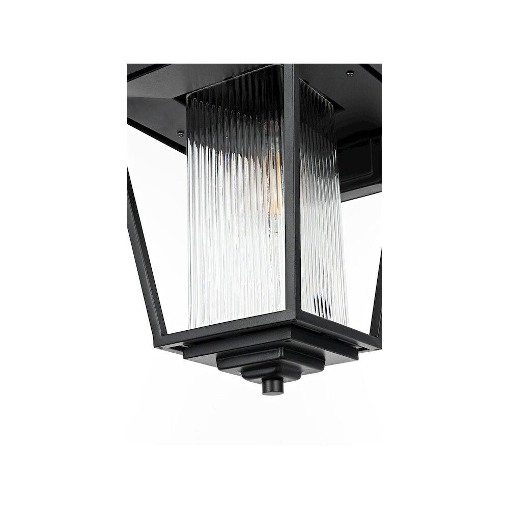 Alt View 1. Elegant Lighting - York 7 inch Outdoor Pendant in Black - Black.