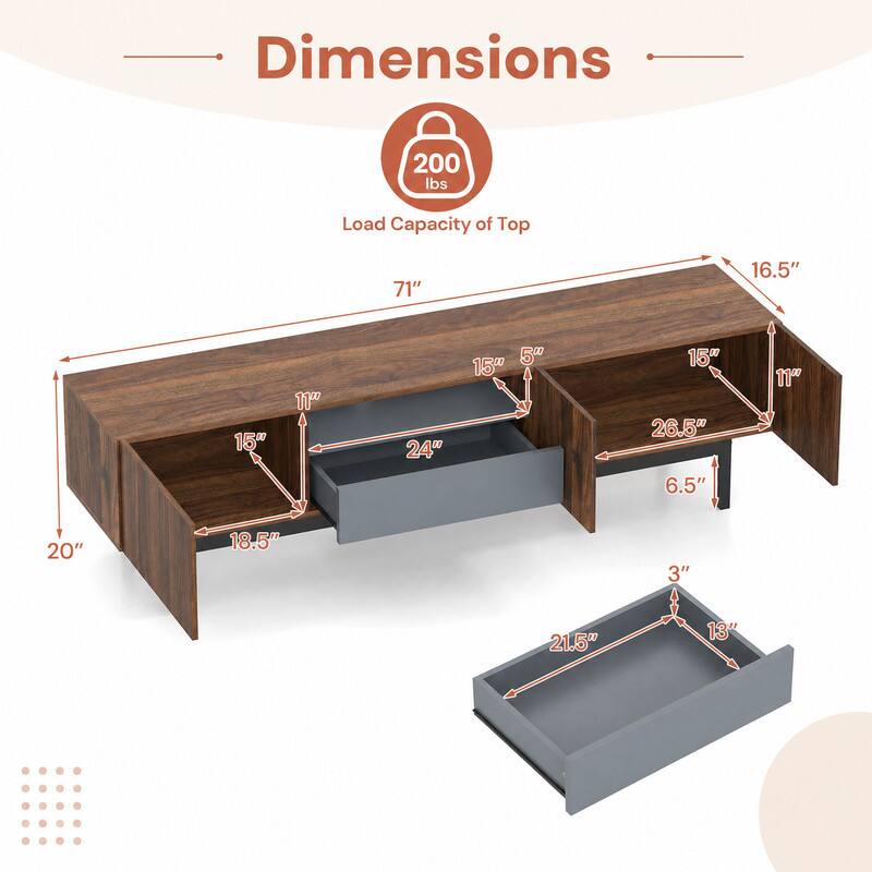 Dimensions  
200 lbs  
Load Capacity of Top  
71"  
16.5"  
15"  
11"  
24"  
5"  
15" 26.5" 6.5"  
11"  
20"  
18.5"  
3"  
21.5"  
13"