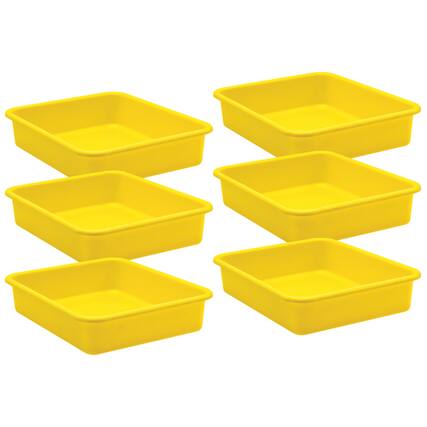 Front. Teacher Created Resources - Teacher Created Resources Yellow Large Plastic Letter Tray, Pack of 6.