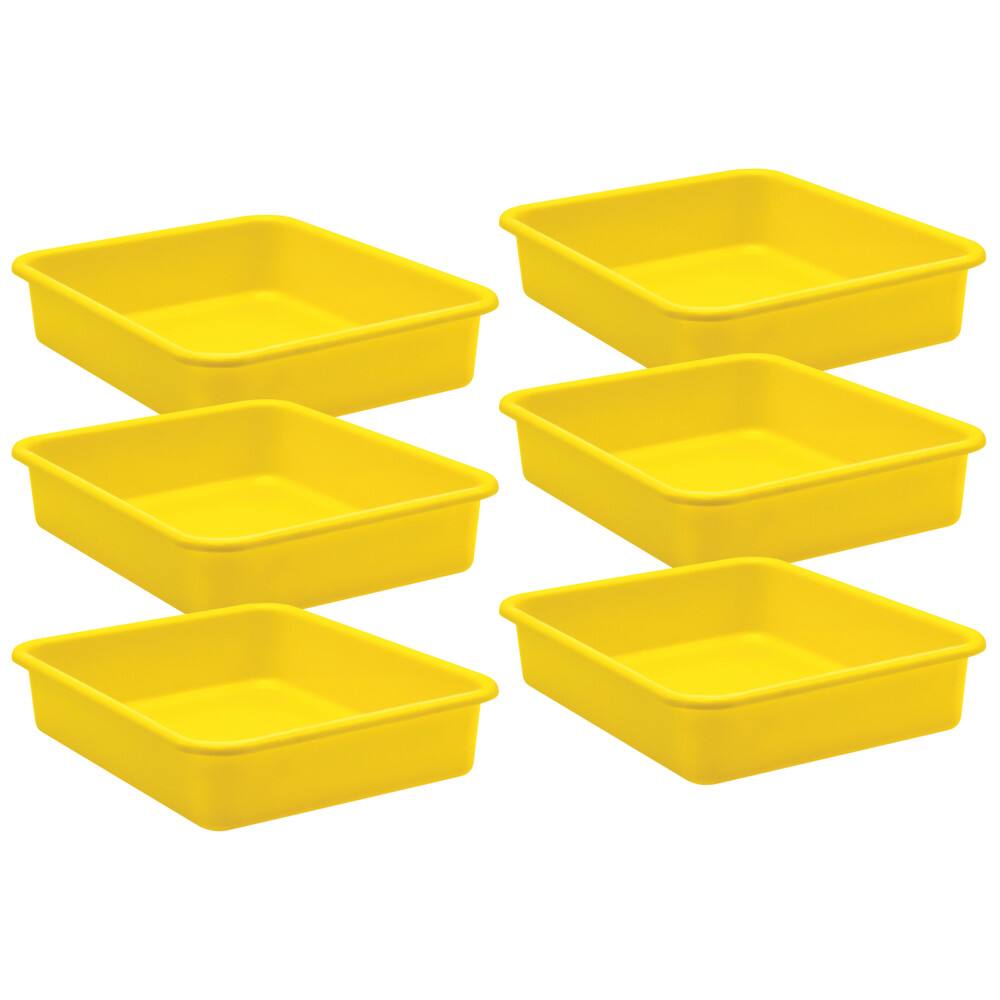 Front. Teacher Created Resources - Teacher Created Resources Yellow Large Plastic Letter Tray, Pack of 6.