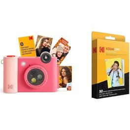 Kodak - Smile+ 2-in-1 Instant Print Camera Gift Bundle w/ Case, Zink 20pk & Accessories - Fuchsia