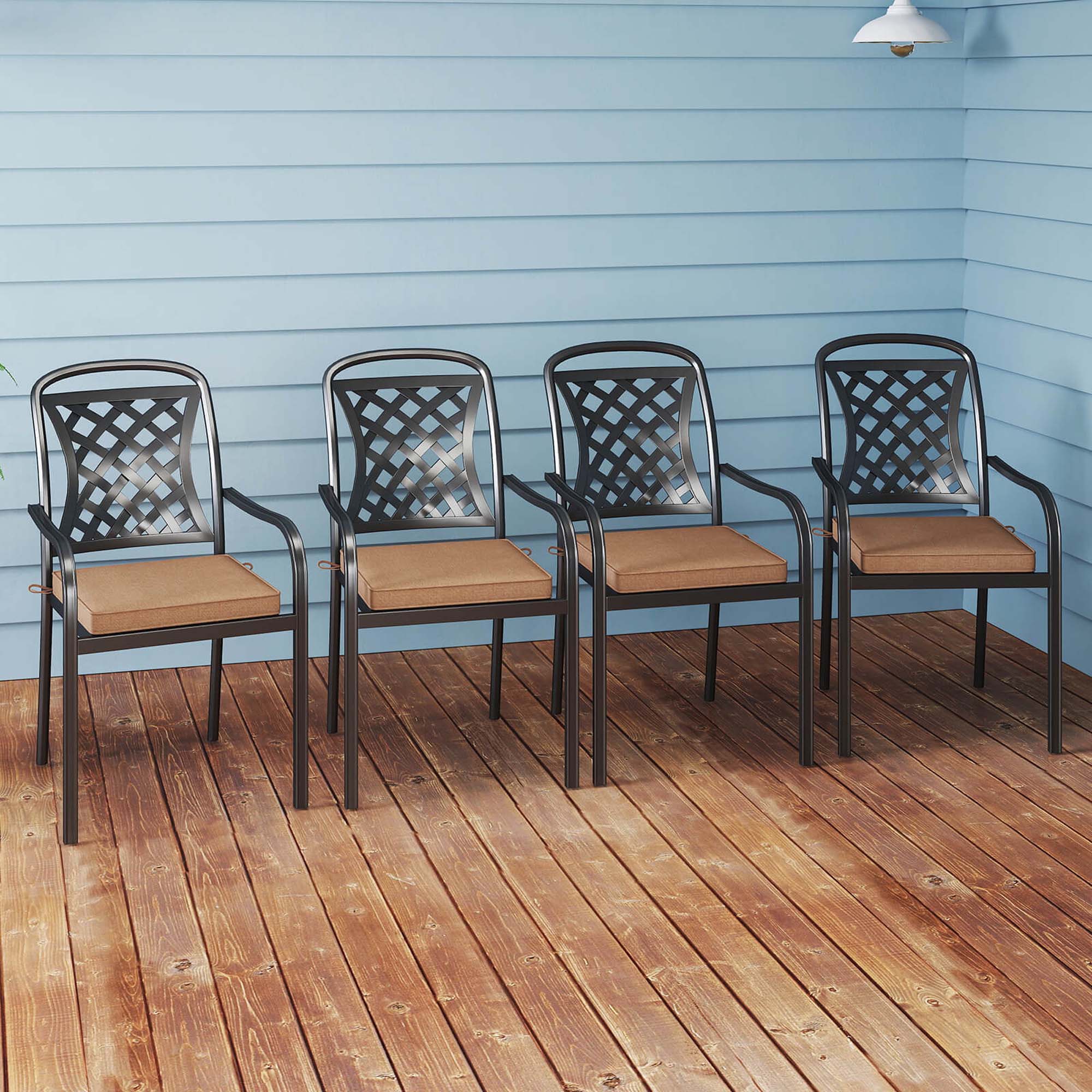 Alt View 3. Costway - Costway Outdoor Chair Cushion Set of 6 Waterproof Fade-Resistant Olefin Seat Cushions - Brown.