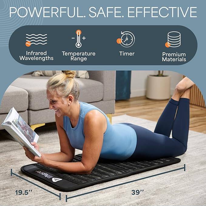POWERFUL. SAFE. EFFECTIVE

- Infrared Wavelengths
- Temperature Range
- Timer
- Premium Materials

19.5" x 39"