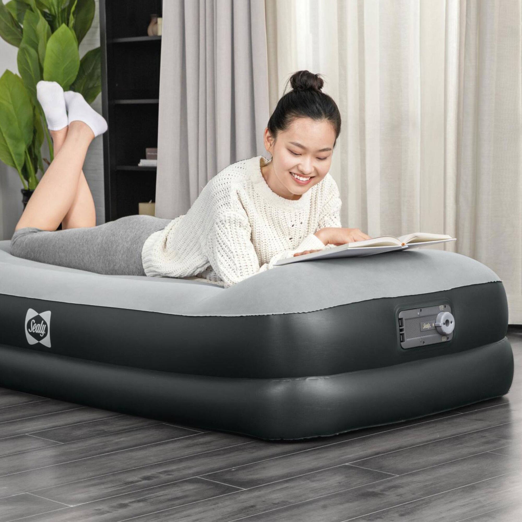 Alt View 8. Sealy - Sealy Tritech Twin Sized 16" Air Mattress Bed 2 Person w/Built-In AC Pump & Bag - Gray.