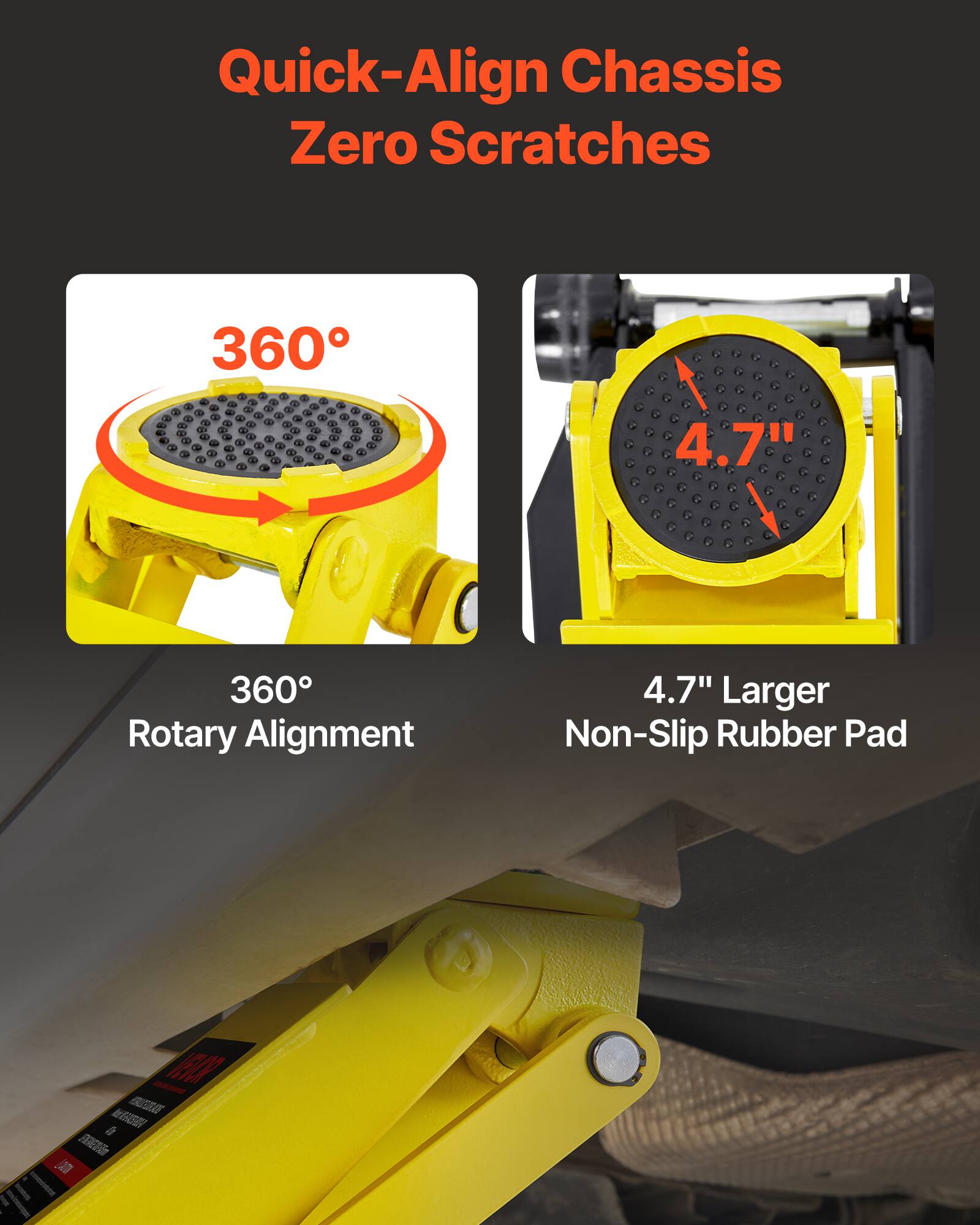 Quick-Align Chassis Zero Scratches

360° Rotary Alignment

4.7" Larger Non-Slip Rubber Pad
