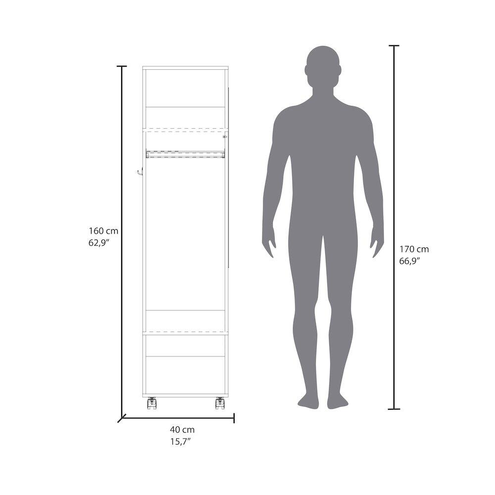 160 cm 62,9"  
170 cm 66,9"  
40 cm 15,7"