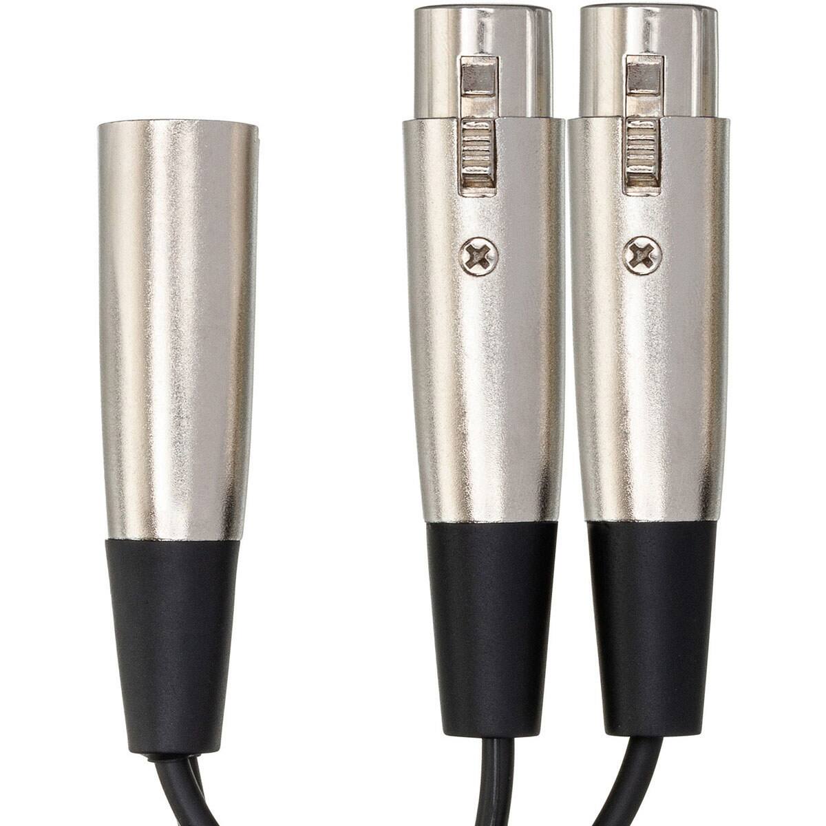 Alt View 3. Hosa Technology - Hosa Technology 6" 3 Pin XLR Male to 2 XLR Female Y-Cable.