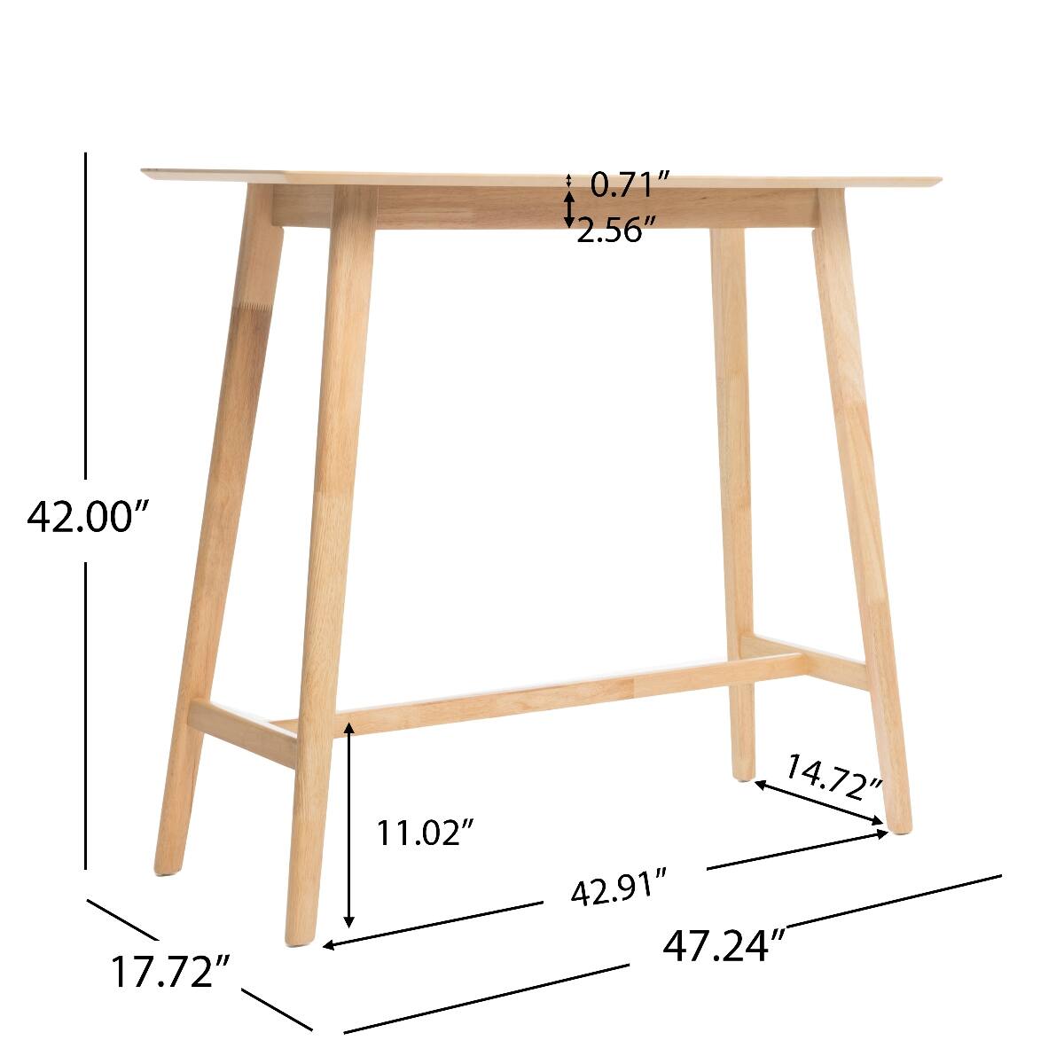 0.71" 2.56"
42.00"
17.72"
11.02"
14.72" 42.91" 47.24"