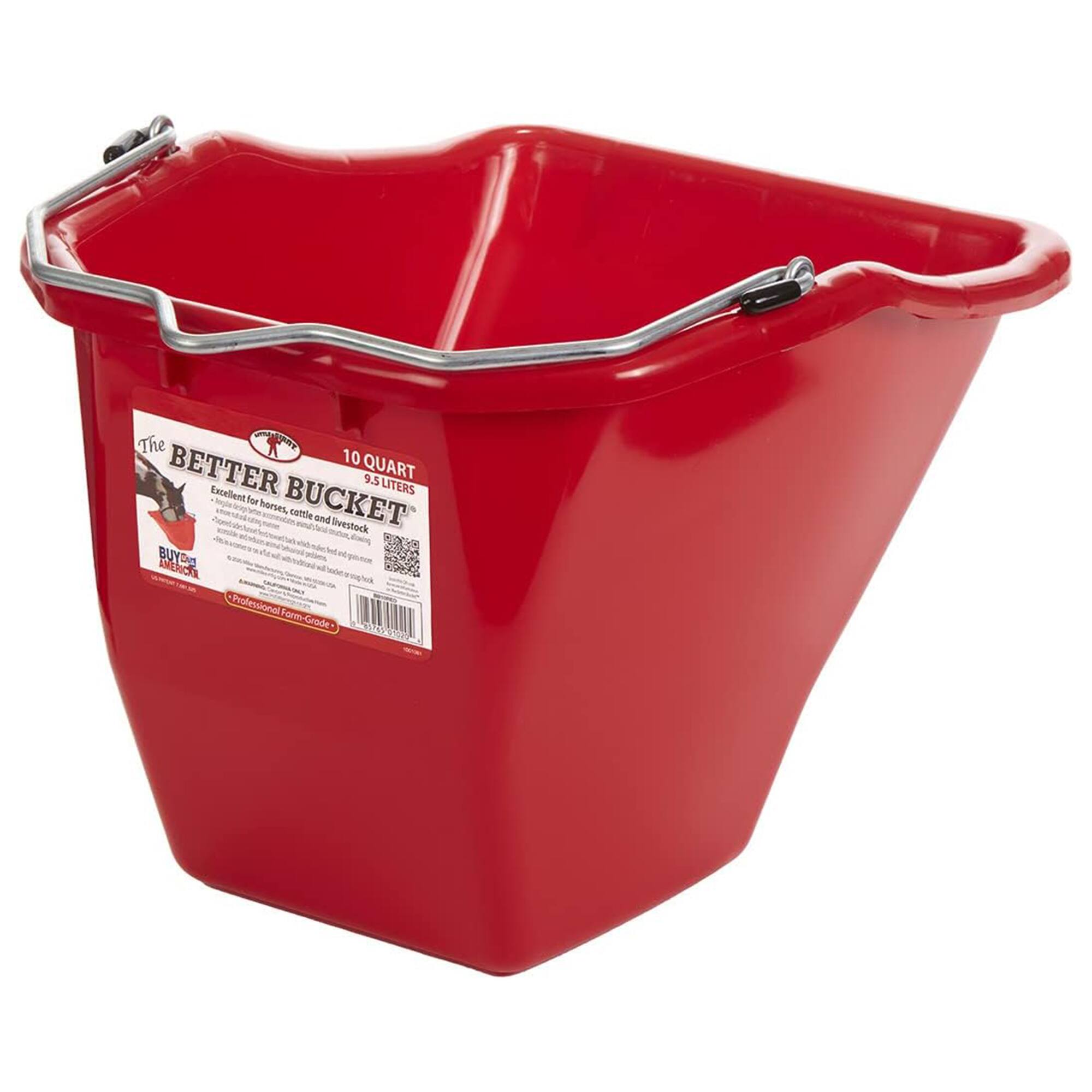 The 10 Better Bucket 9.5 Liters for horses, cattle and livestock. Buy American Professional Farm-Grade.