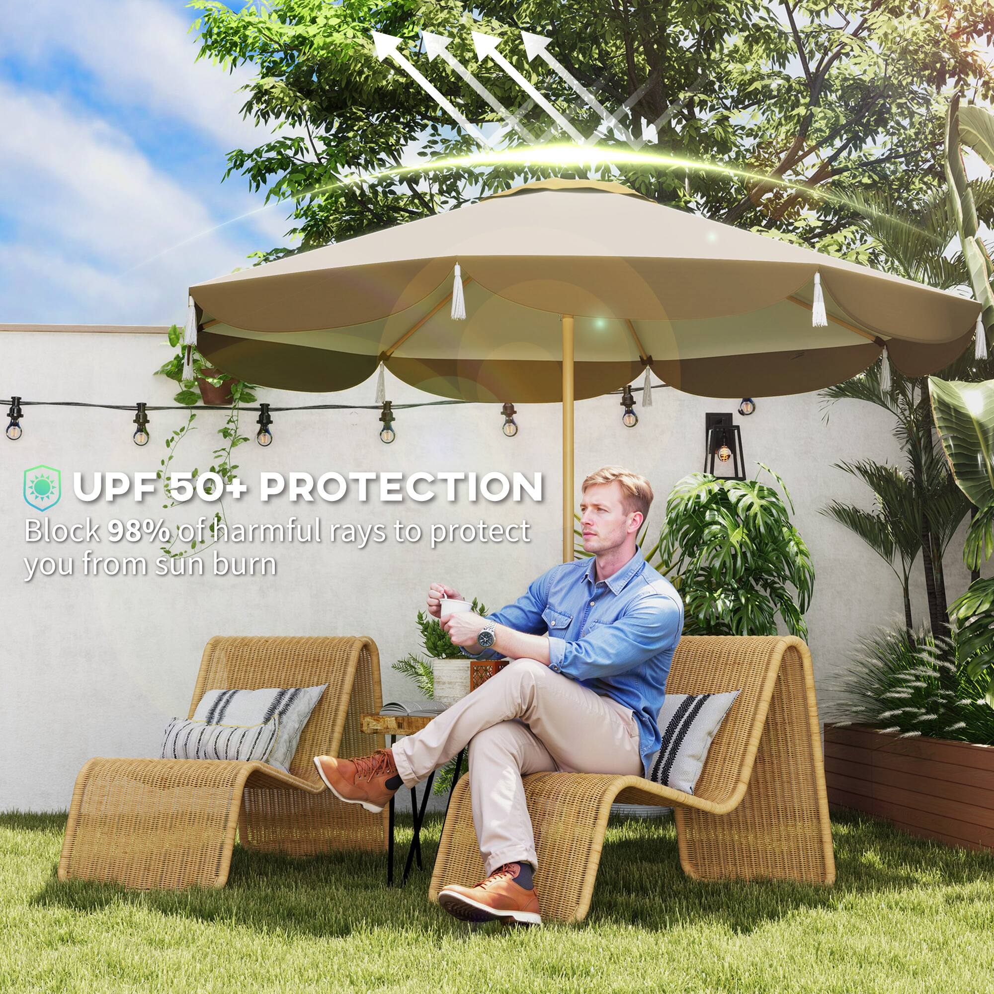 UPF 50+ PROTECTION
Block 98% of harmful rays to protect you from sun burn