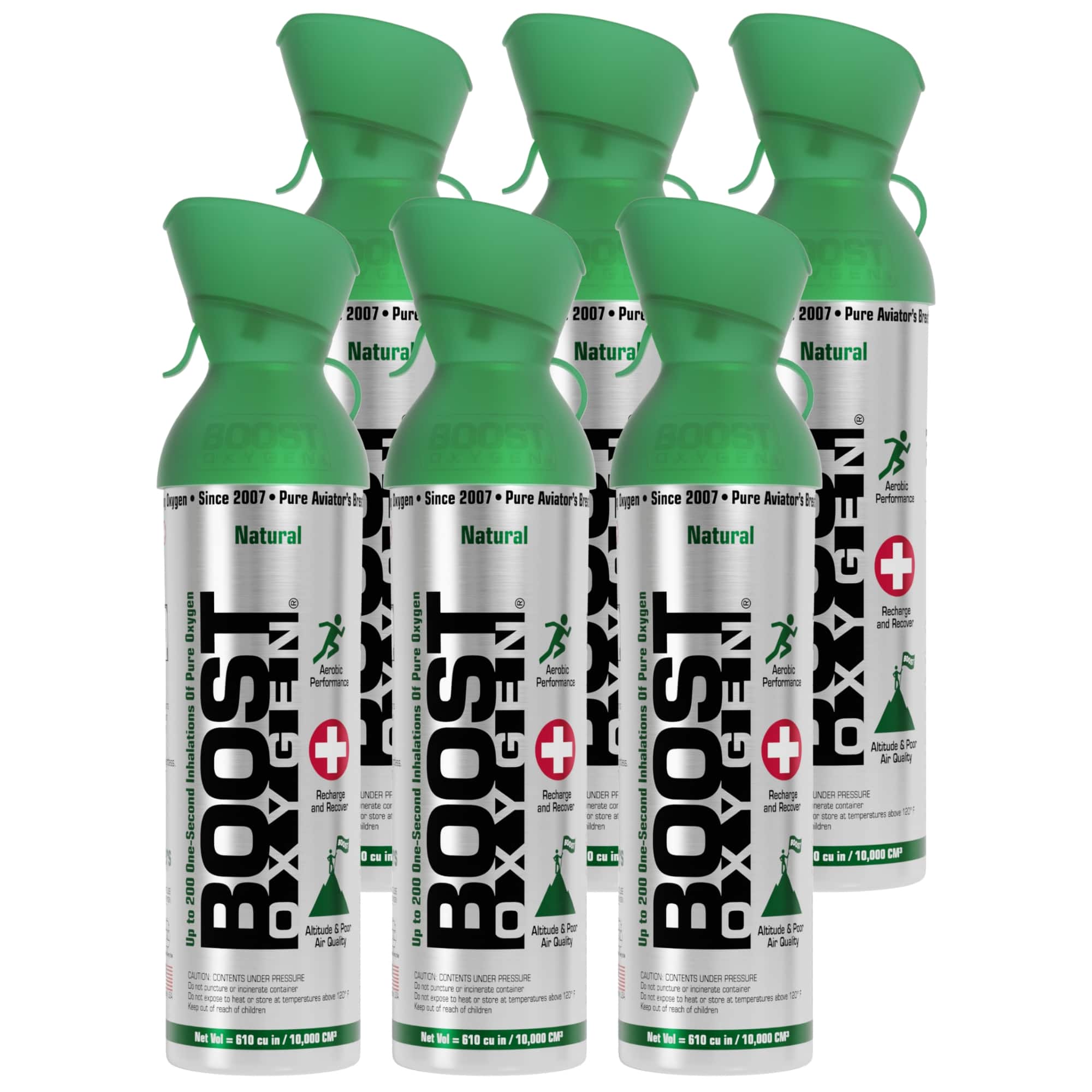 Boost Oxygen - 10 Liter Canned Oxygen Bottle with Mouthpiece, Natural (6 Pack) - Green price history on PriceWatchPro