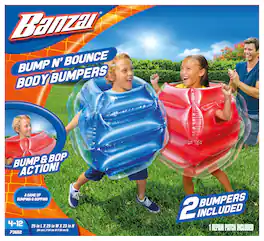 Banzai - Bump N Bounce Body Bumpers in Red & Blue, 2 Bumpers - Bump & Bop Kids Toy