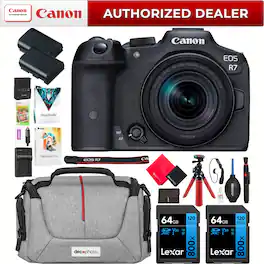 Bundle - Canon - EOS R7 Mirrorless Camera + 18-150mm F3.5-6.3 IS STM Lens Kit + Essential