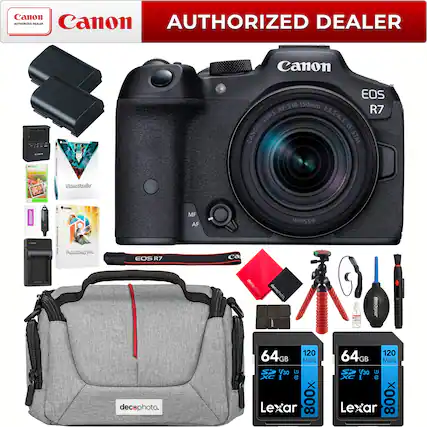 Canon AUTHORIZED DEALER
Canon EOS RF-S 18-150mm F3.5-6.3 IS CANON STM
VideoStudio
PhotoShop Pro
64GB 120 MB/s V30 Lexar 800x