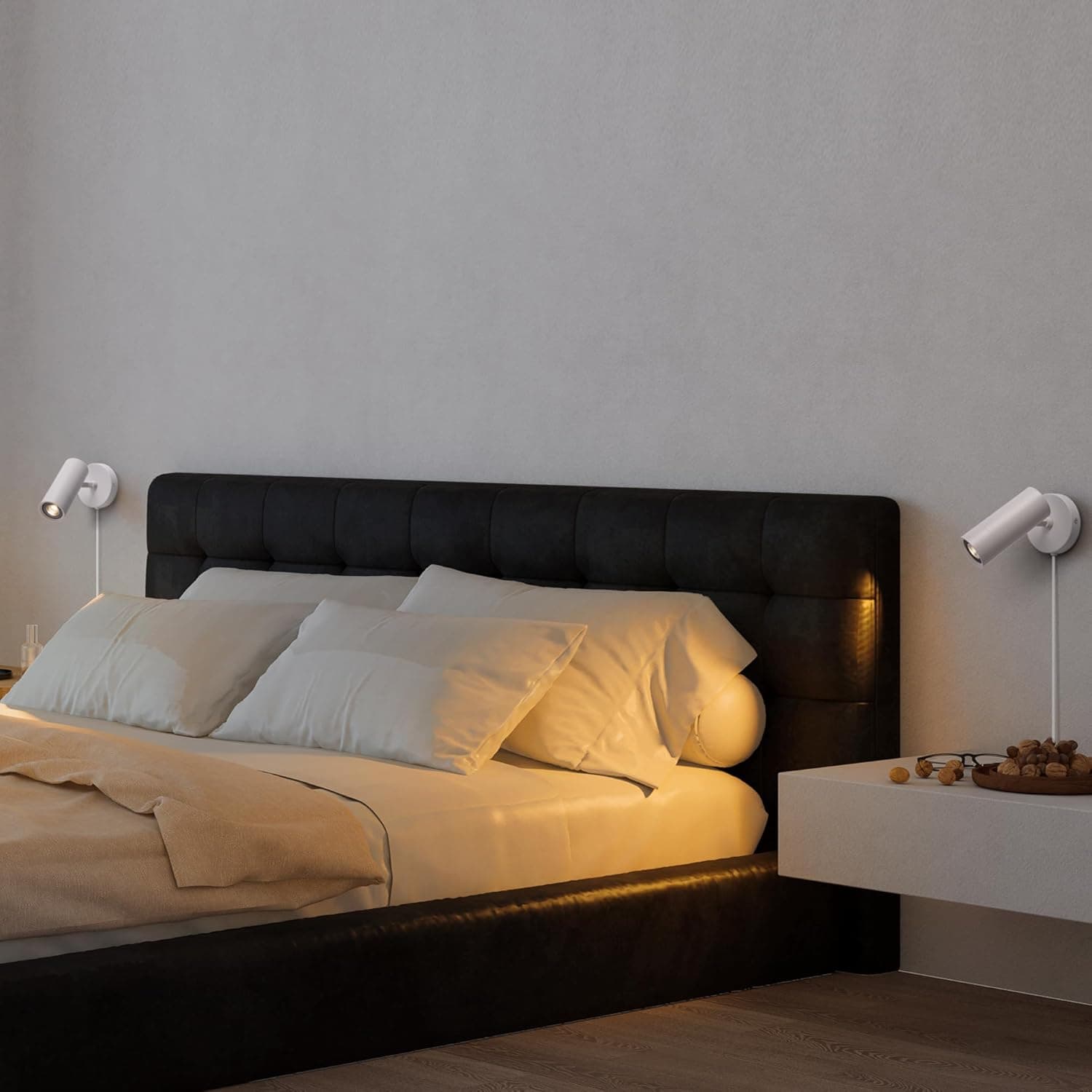 Alt View 4. FINEAK - 7W Plug-in Adjustable GU10 Spotlight with On/Off Switch (White).