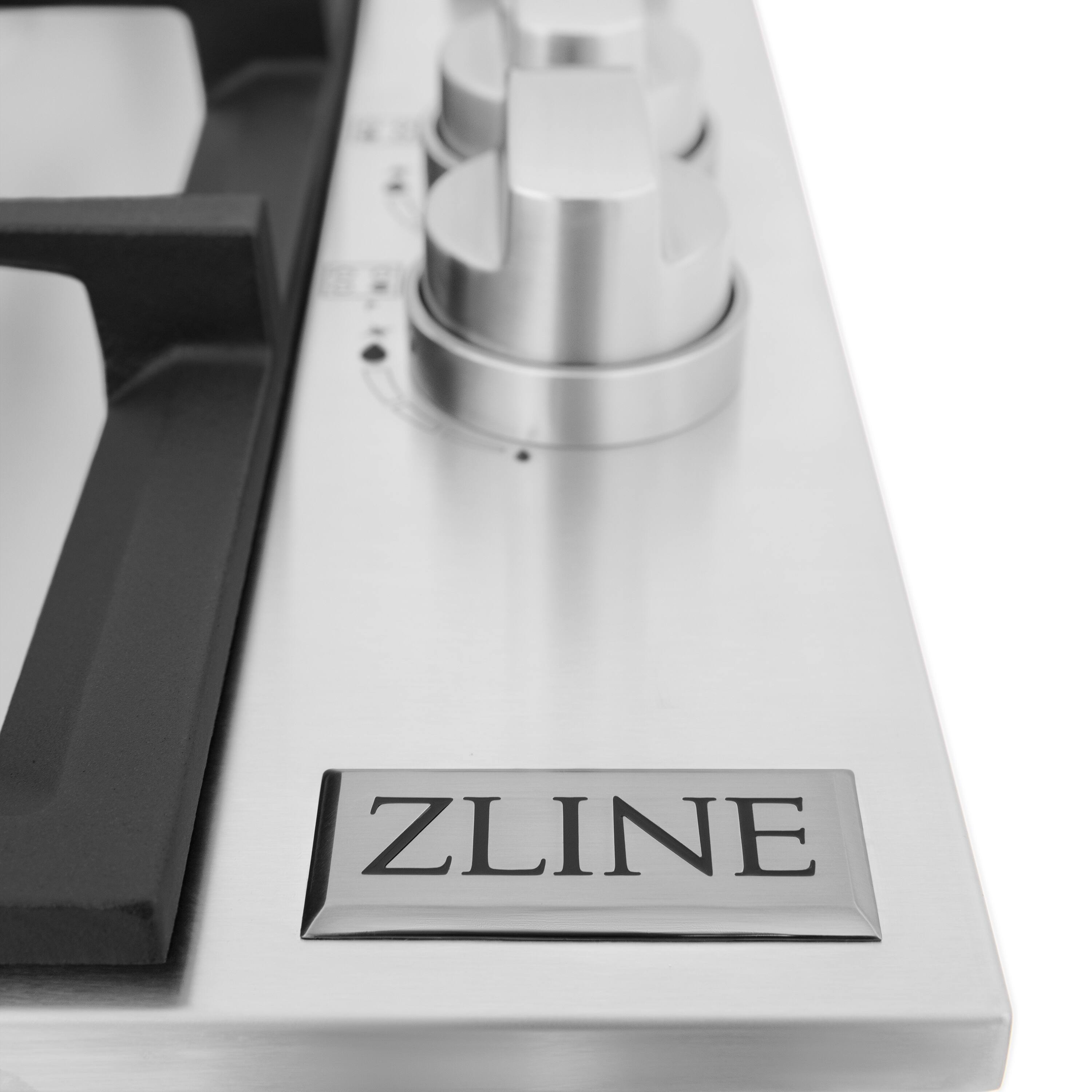 Left. ZLINE - ZLINE 30 in. Gas Cooktop with 4 Gas Burners (RC30) - Black.