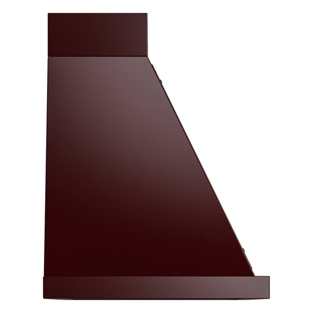 Alt View 3. ILVE - ILVE Nostalgie II Noblesse 40 inch Ducted Wall Mount Range Hood with 600 CFM (Burgundy, Burnished Trim) - Burgundy.