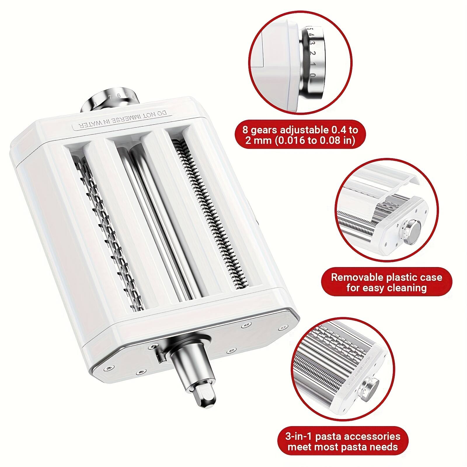 Gvode 3 in 1 Pasta Attachment, Compatible with KitchenAid®, Roller