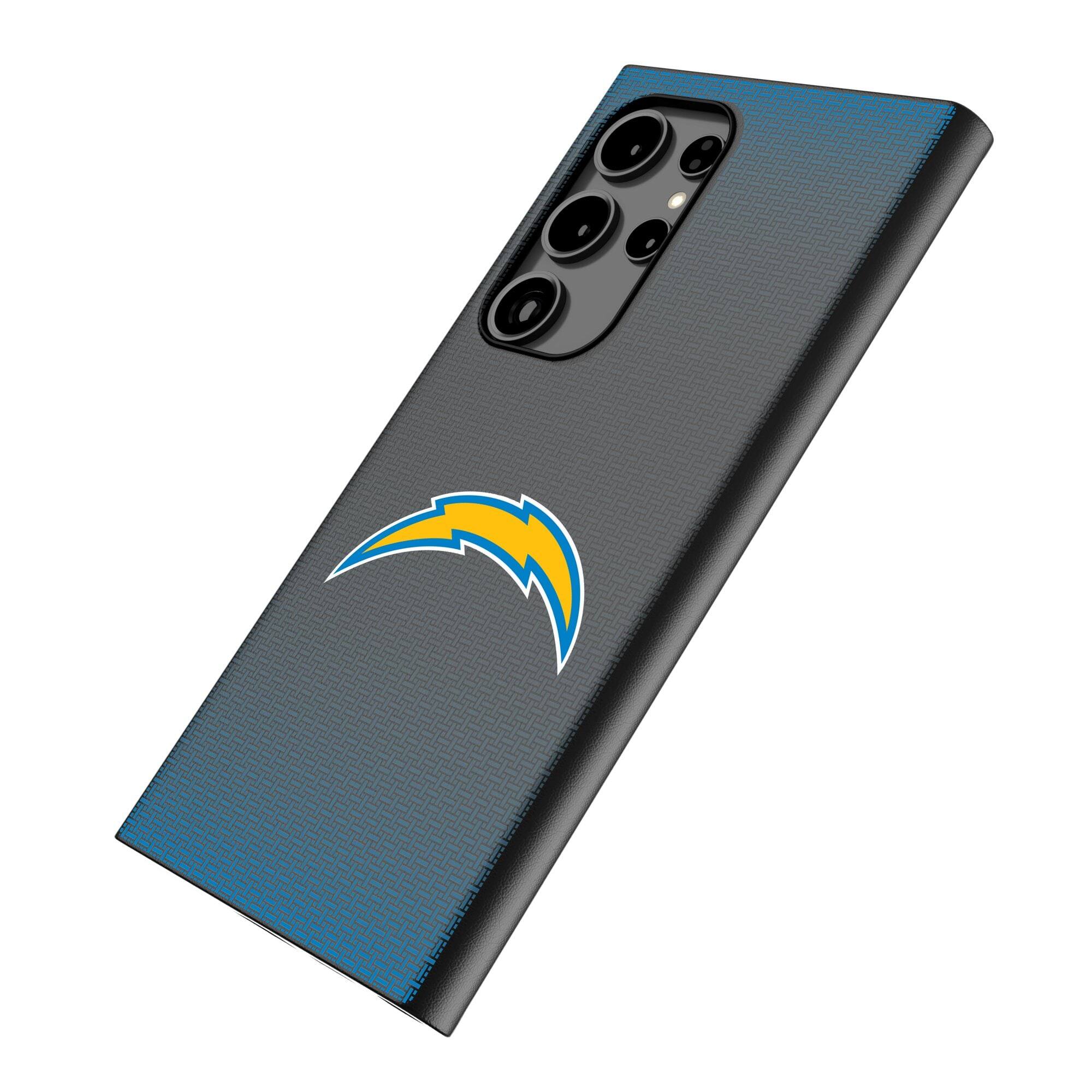 Alt View 1. Keyscaper - Los Angeles Chargers Linen Galaxy Magnetic Bump Case - S24 - Black.