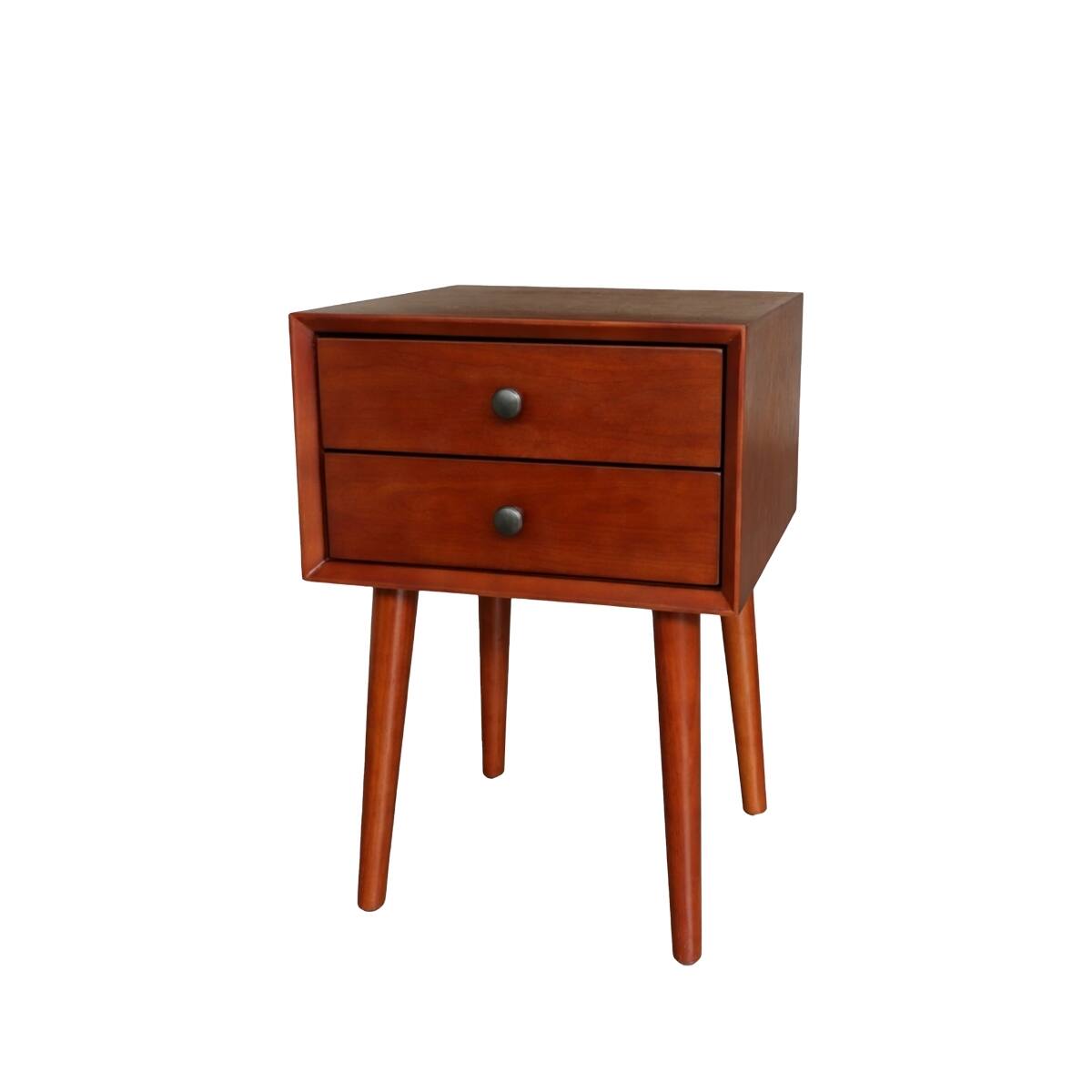 Alt View 2. Loheer - Loheer 2 Drawer Nightstand Brown MDF Bedside Table with Storage - Brown.