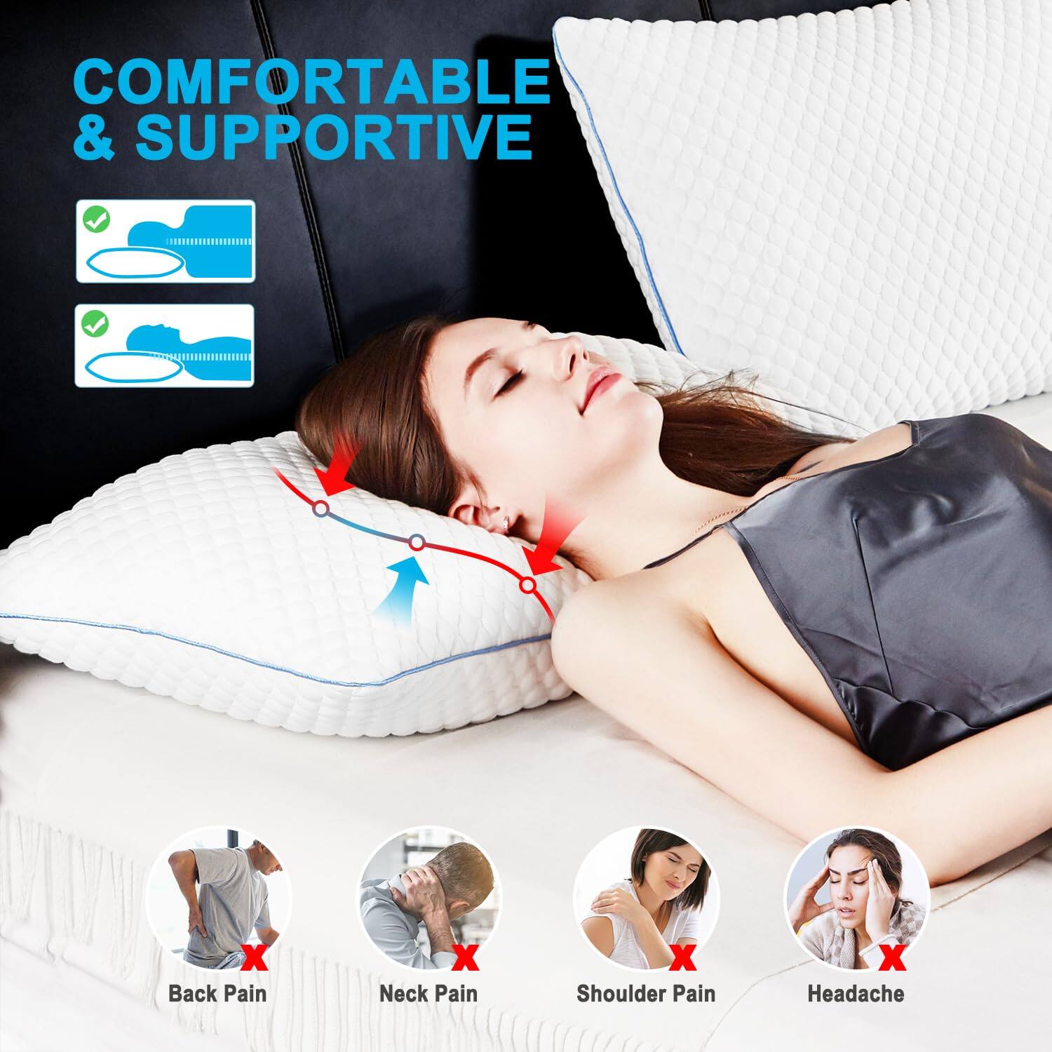 COMFORTABLE & SUPPORTIVE

- Back Pain
- Neck Pain
- Shoulder Pain
- Headache