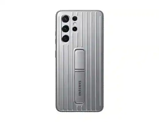 Front. Samsung - Samsung Galaxy S21 Ultra Case, Rugged Protective Cover I Color: Silver - sliver.