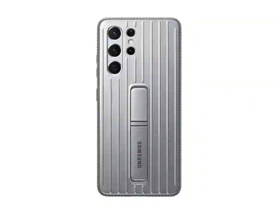 Front. Samsung - Samsung Galaxy S21 Ultra Case, Rugged Protective Cover I Color: Silver - sliver.
