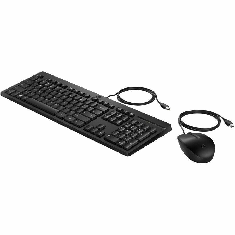 Alt View 1. HP - HP 225 Wired Mouse and Keyboard Combo (AX2Y7AA) - USB Type A Plunger Cable Keyboard - English (US), English (Canada) - Black.