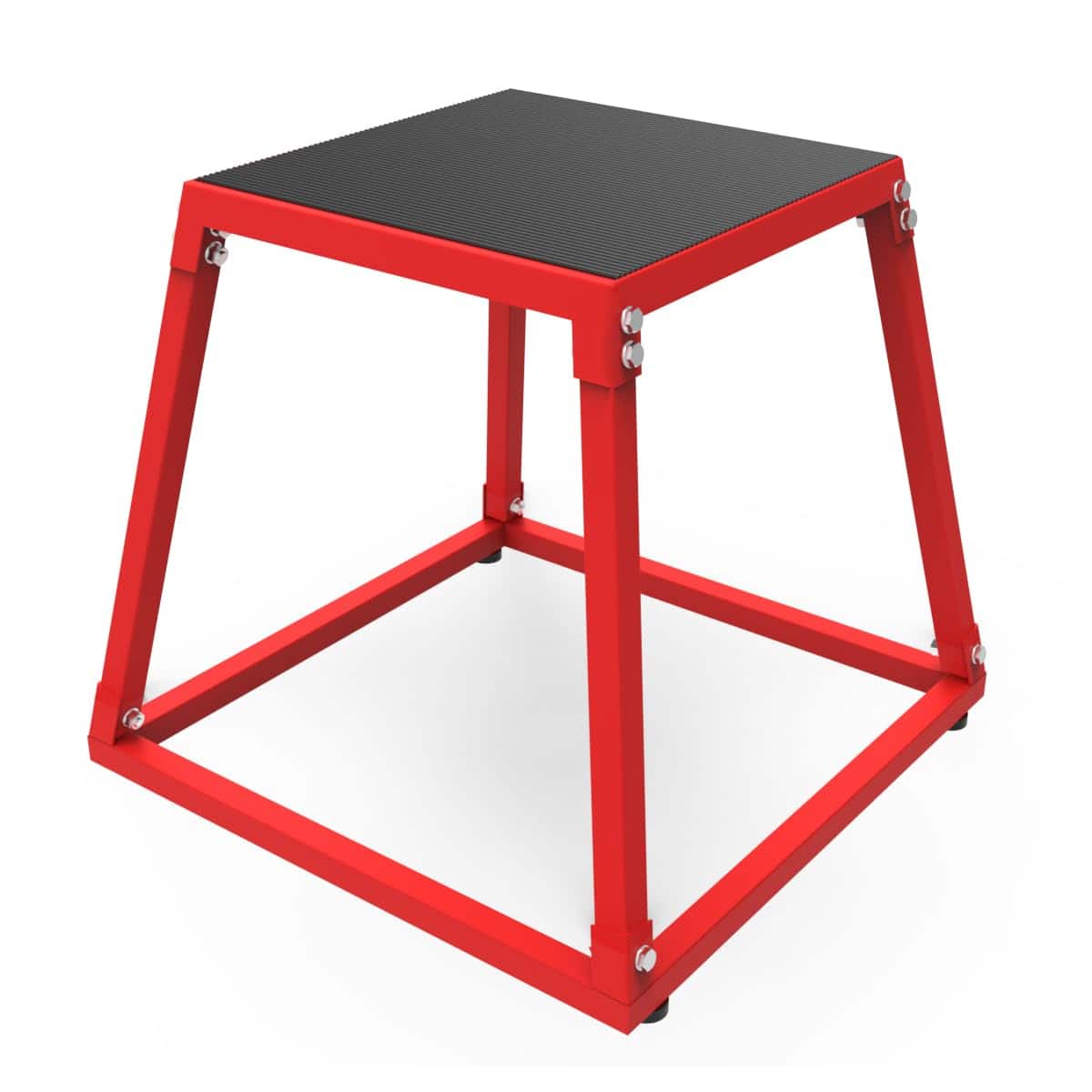 TROPOW - 18 Inch Steel Plyometric Jumping Box, Anti-Slip Step Platform Jump Box  - red+black
