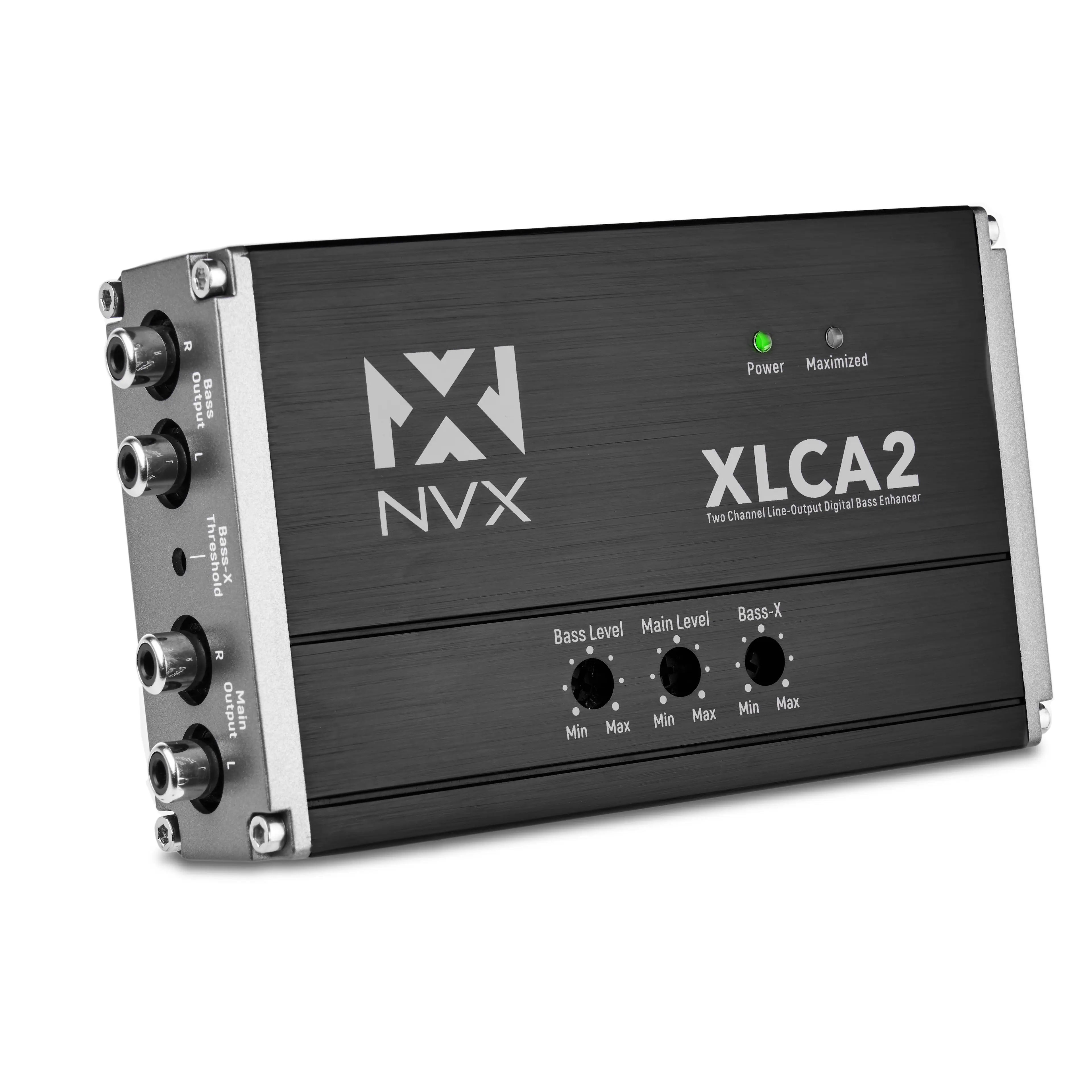 R Output Bass  
Threshold Bass-X  
R Output Main L  
Power Maximized  
NX XLCA2 Digital Bass Enhancer  
NVX Two Channel Line-Output  
Bass Level Main Min Max  
Bass-X Min Max