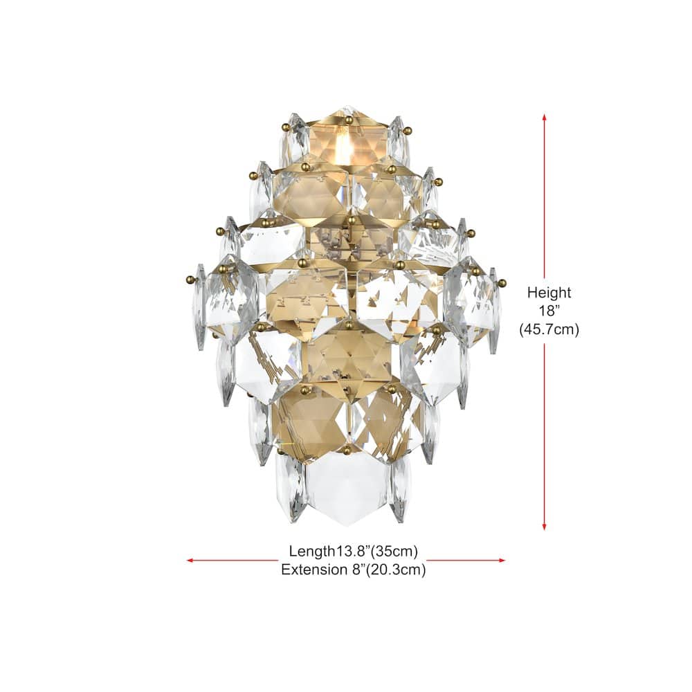 Elegant Lighting - Adaline 18 Inch Wall Sconce In Satin Gold - Satin Gold And Clear price history on PriceWatchPro