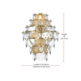 Elegant Lighting - Adaline 18 Inch Wall Sconce In Satin Gold - Satin Gold And Clear