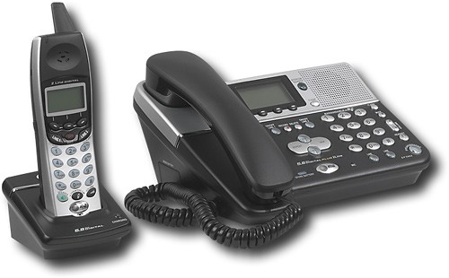 AT&amp;T - 5.8GHz Expandable Phone System w/Digital Answering Machine - Black/Silver