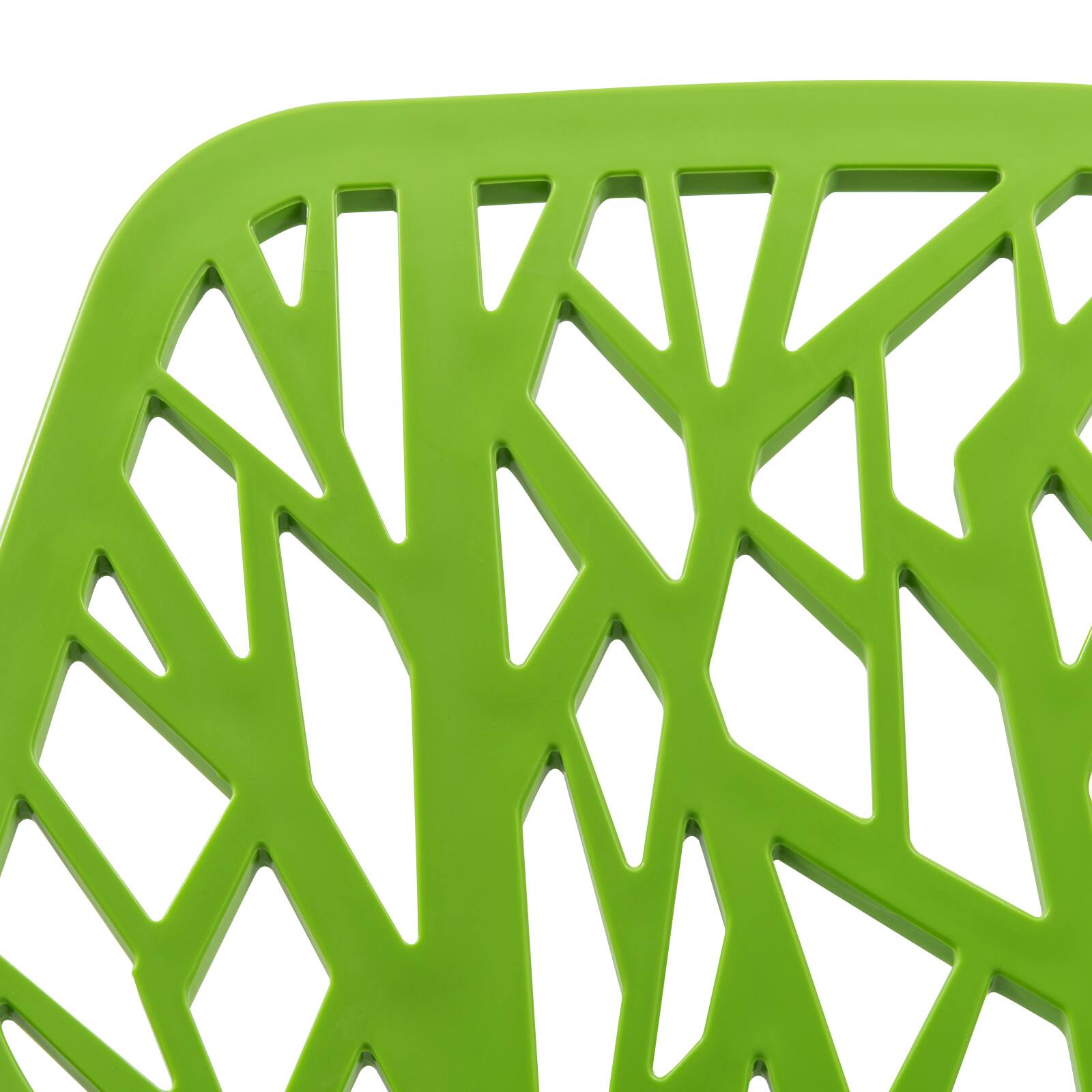 Alt View 6. LeisureMod - Asbury Set of 2 Modern Stackable Dining Chair with Chrome Steel Legs and Cut Out Design for Indoor Outdoor - Green.