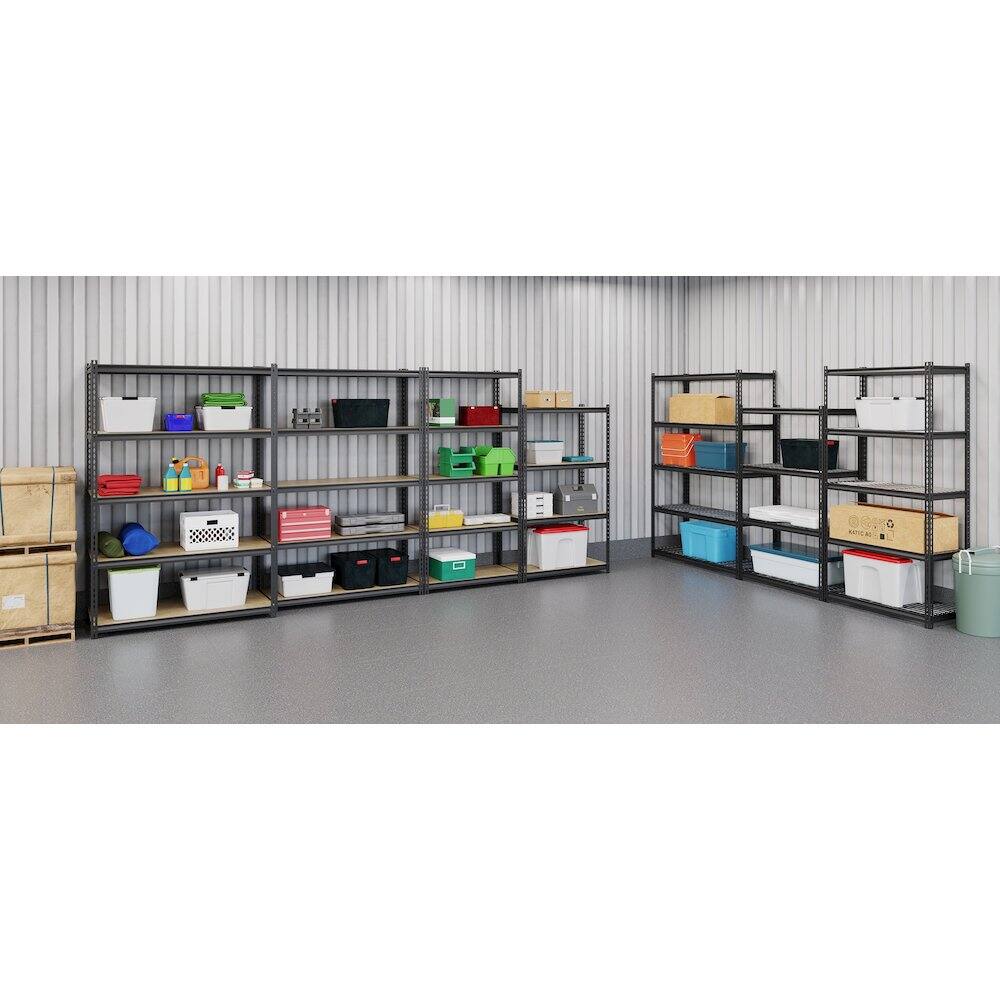 Alt View 3. Iron Horse - Iron Horse 2300 Riveted Steel Shelving 5-Shelf Unit, 18D x 48W x 72H, Black - Black.