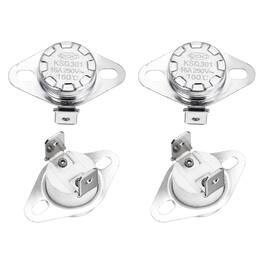 Unique Bargains - KSD301 Thermostat 160°C/320°F 16A Normally Closed N.C Temperature Switch for Microwaves/Oven 4pcs Ceramic - Silver