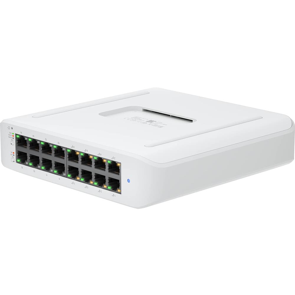 Alt View 2. Ubiquiti - Lite 16-Port Gigabit PoE+ Compliant Managed Switch USW-Lite-16-POE - White.