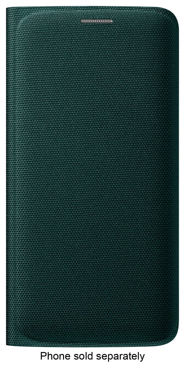Front. Samsung - Wallet Flip Case for Samsung Galaxy S6 edge Cell Phones - Green.