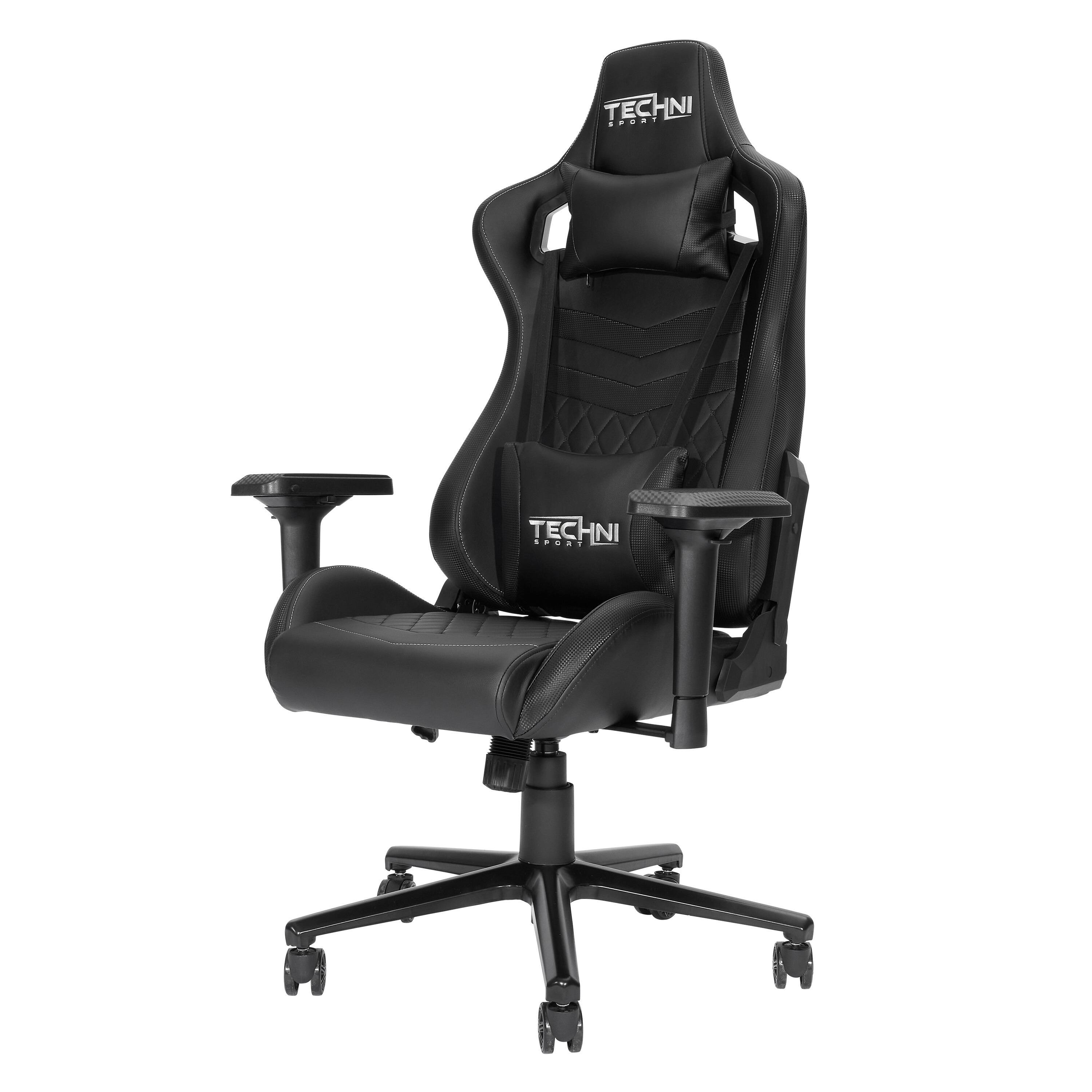 Spaco - Ergonomic High Back Racer Style PC Gaming Chair, Executive Office Chair, for Bedroom Office - Black