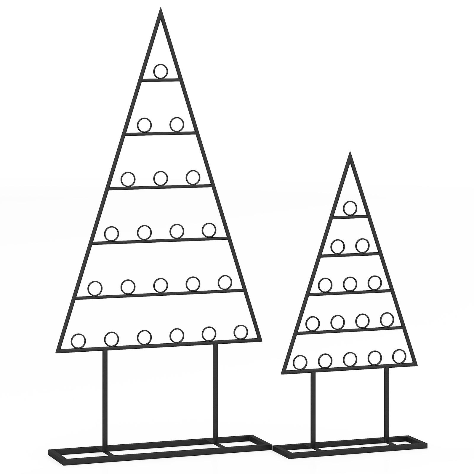 Alt View 5. Gymax - Gymax Set of 2 Christmas Tree Card Holder w/36 Round Clips Metal Hanging Rack Black - Black.