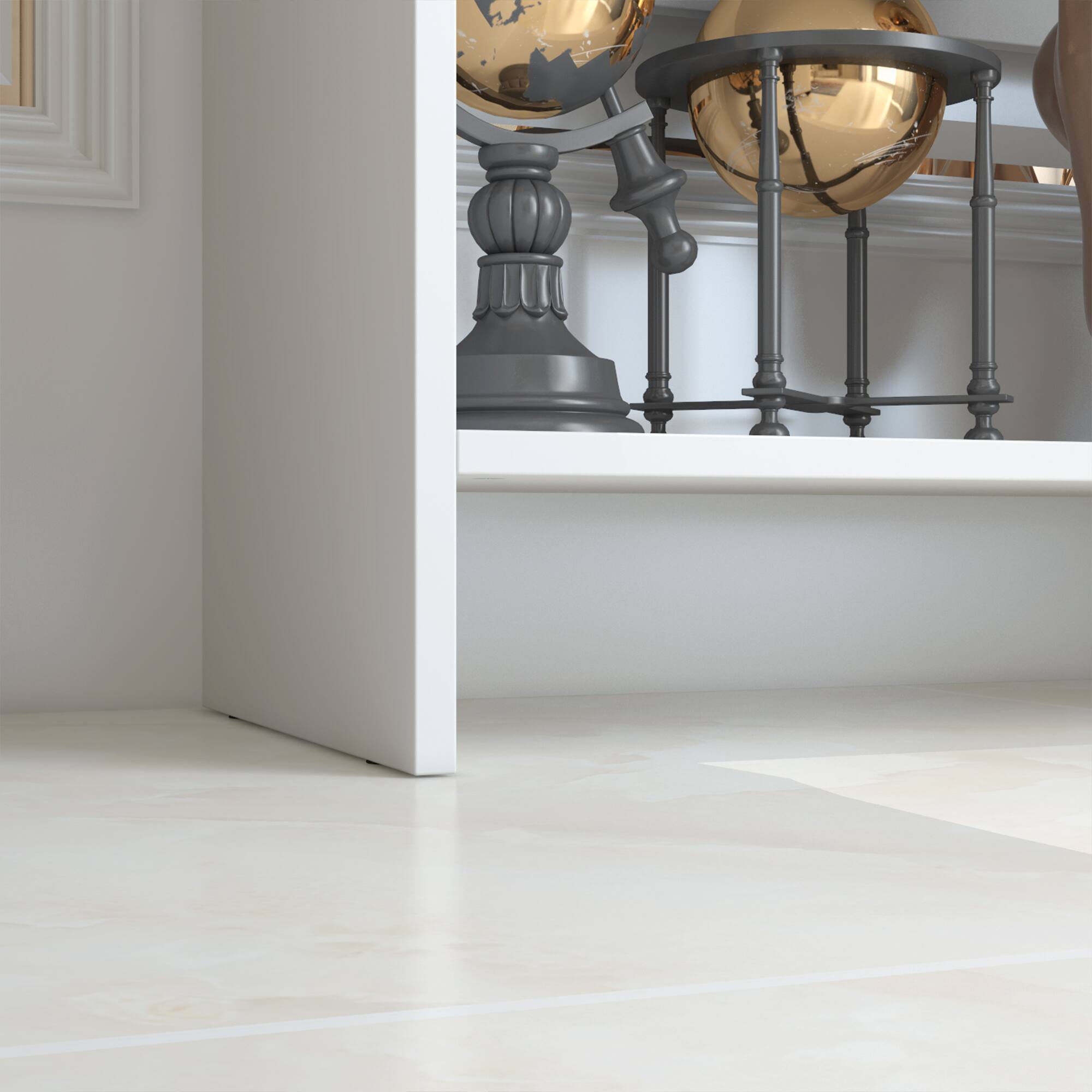 Alt View 8. FUFU & GAGA - FUFU&GAGA Convertible Bookshelf: Multi - Functional, Hidden Desk, Stylish Storage Cabinet - White.