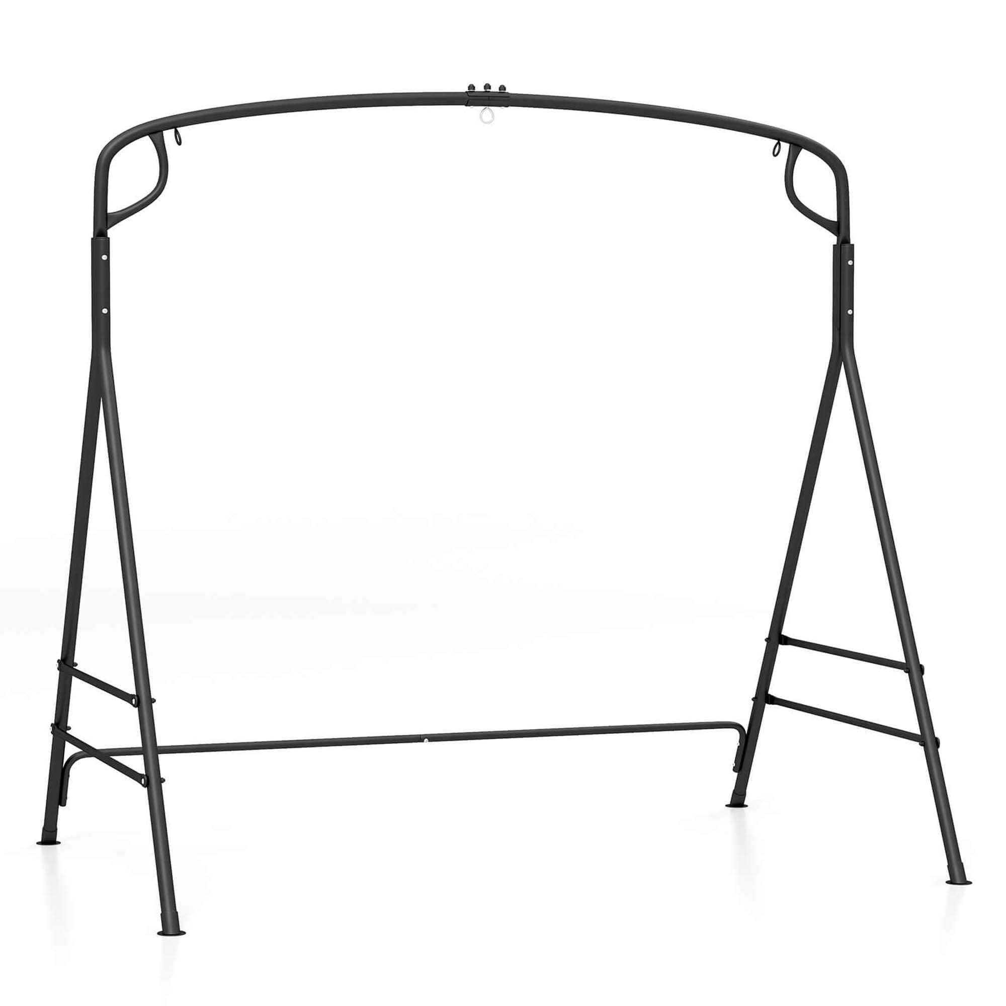 Costway - Outdoor Metal Swing Frame Sturdy A-Shaped Porch Swing Stand with Extra Side Bars - Black price history on PriceWatchPro