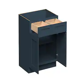 Boyel Living - 33-in W x 34.5-in H x 24-in D Shaker RTA Kitchen Base Cabinet with Soft-Close - Charcoal Blue