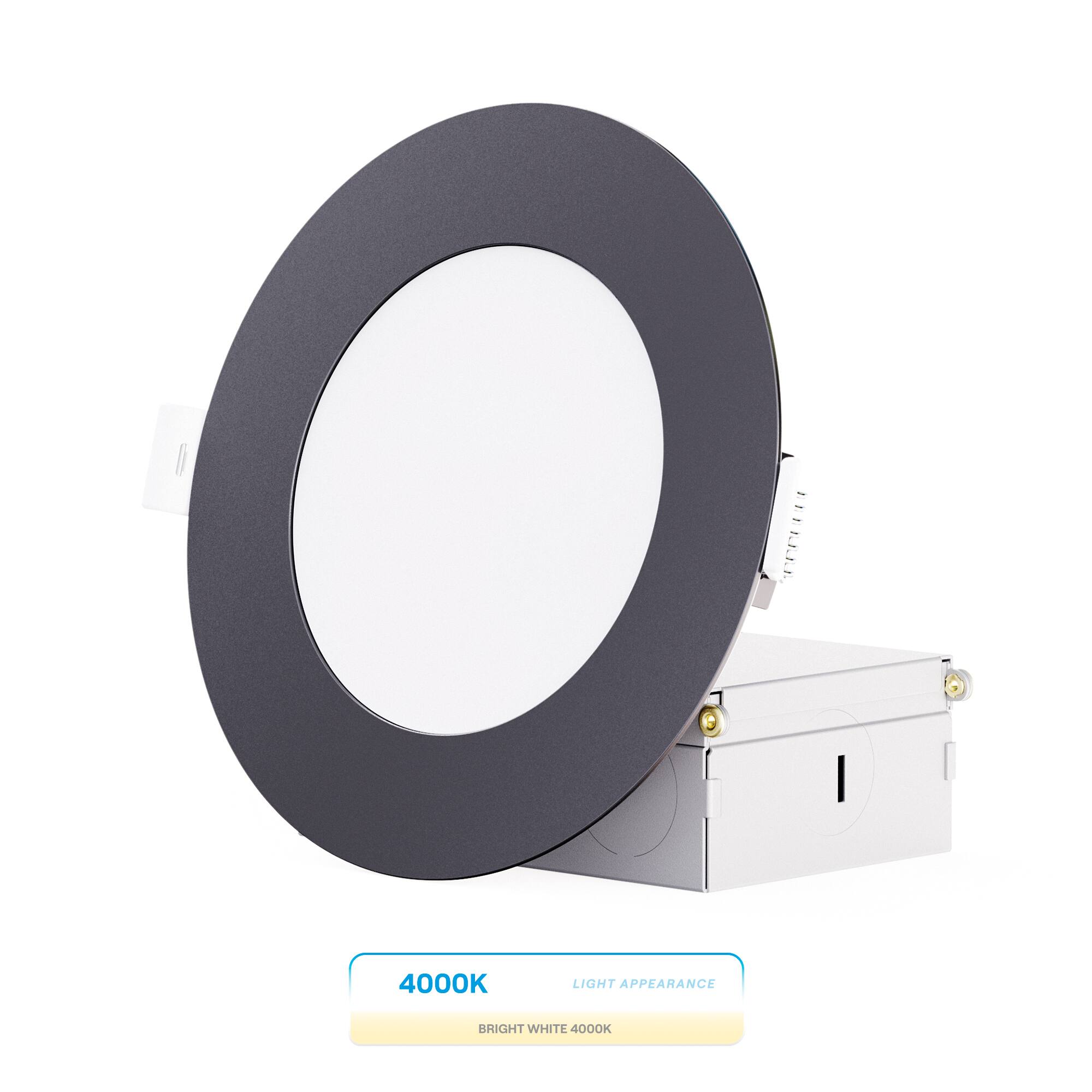 Infibrite - 4 In. Ultra-Thin Recessed LED Downlight 9W 750LM Adjustable white Wet Rated, Triac Dimmable Trim 12-Pack - Black price history on PriceWatchPro