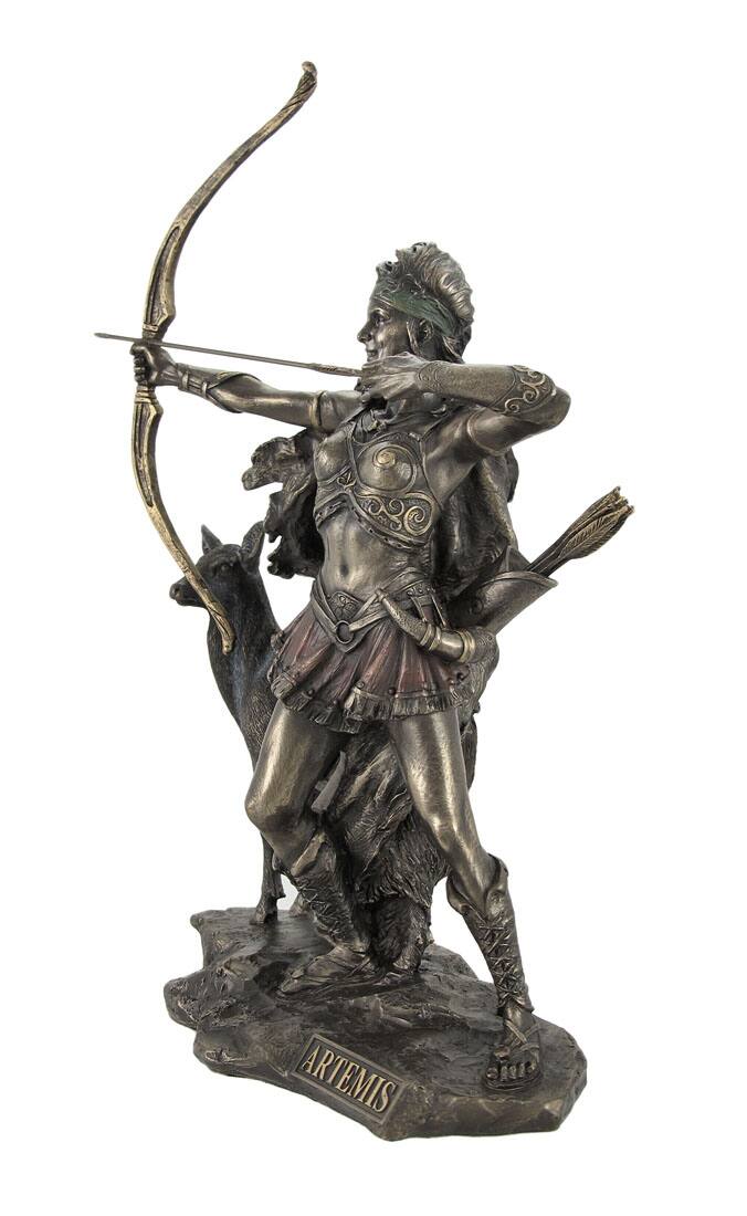 Alt View 1. Veronese Design - Bronzed Artemis Goddess of Hunting and Wilderness Statue - Bronze.