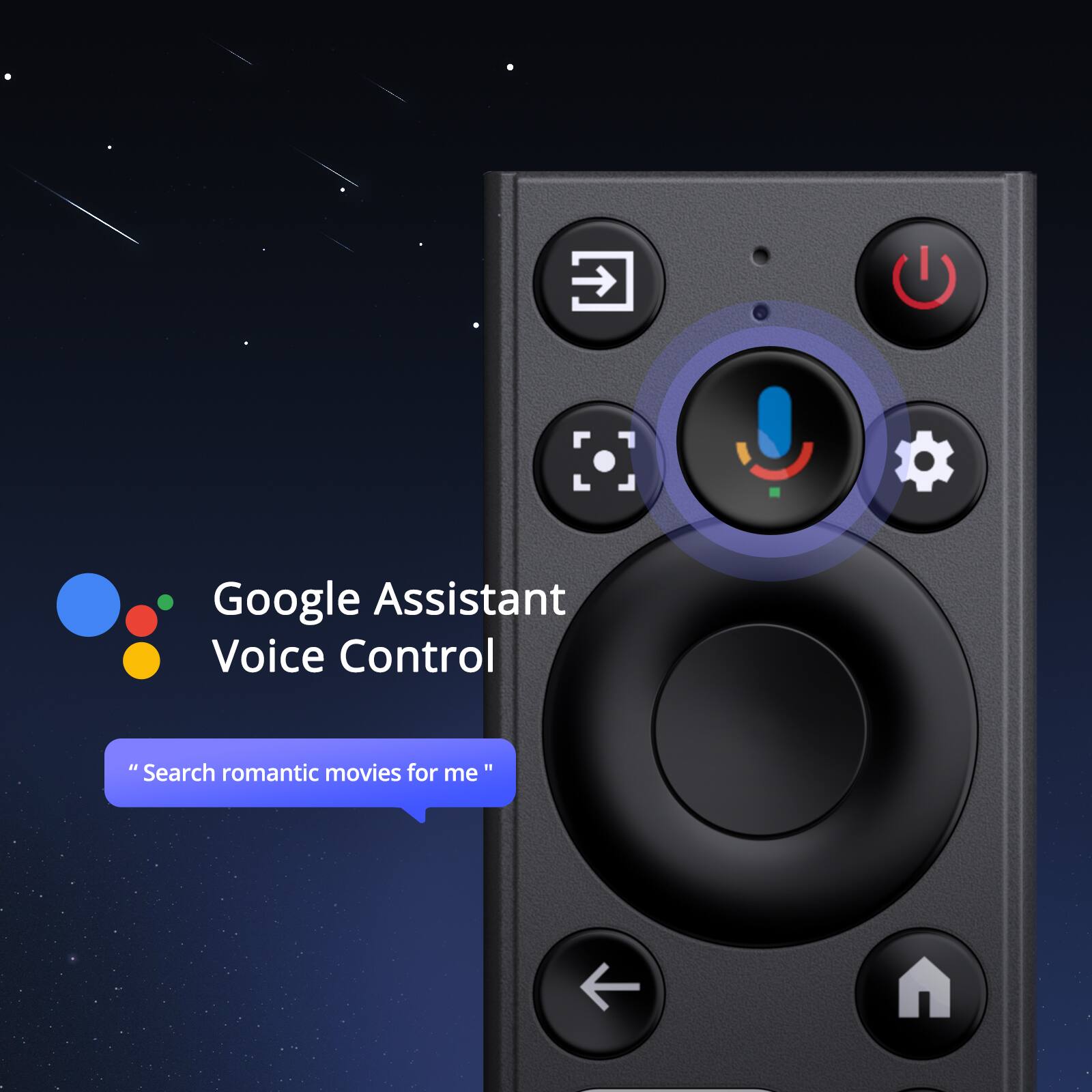 Google Assistant Voice Control

"Search romantic movies for me"