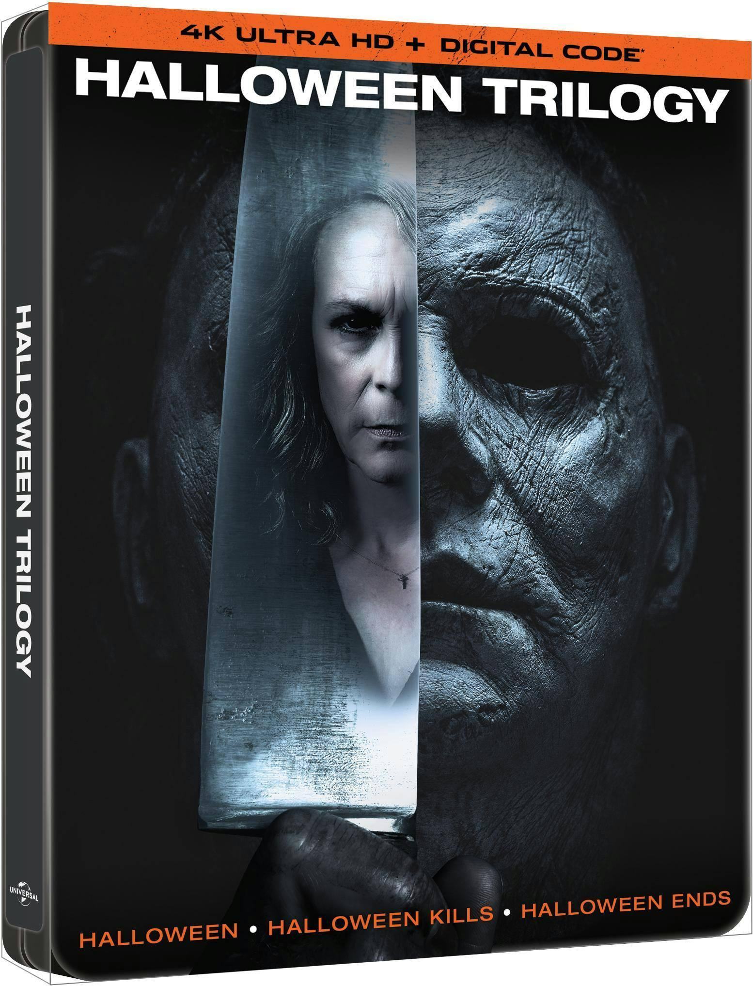 Back. Halloween Trilogy (Halloween / Halloween Kills / Halloween Ends) - Limited Edition Steelbook [UHD].