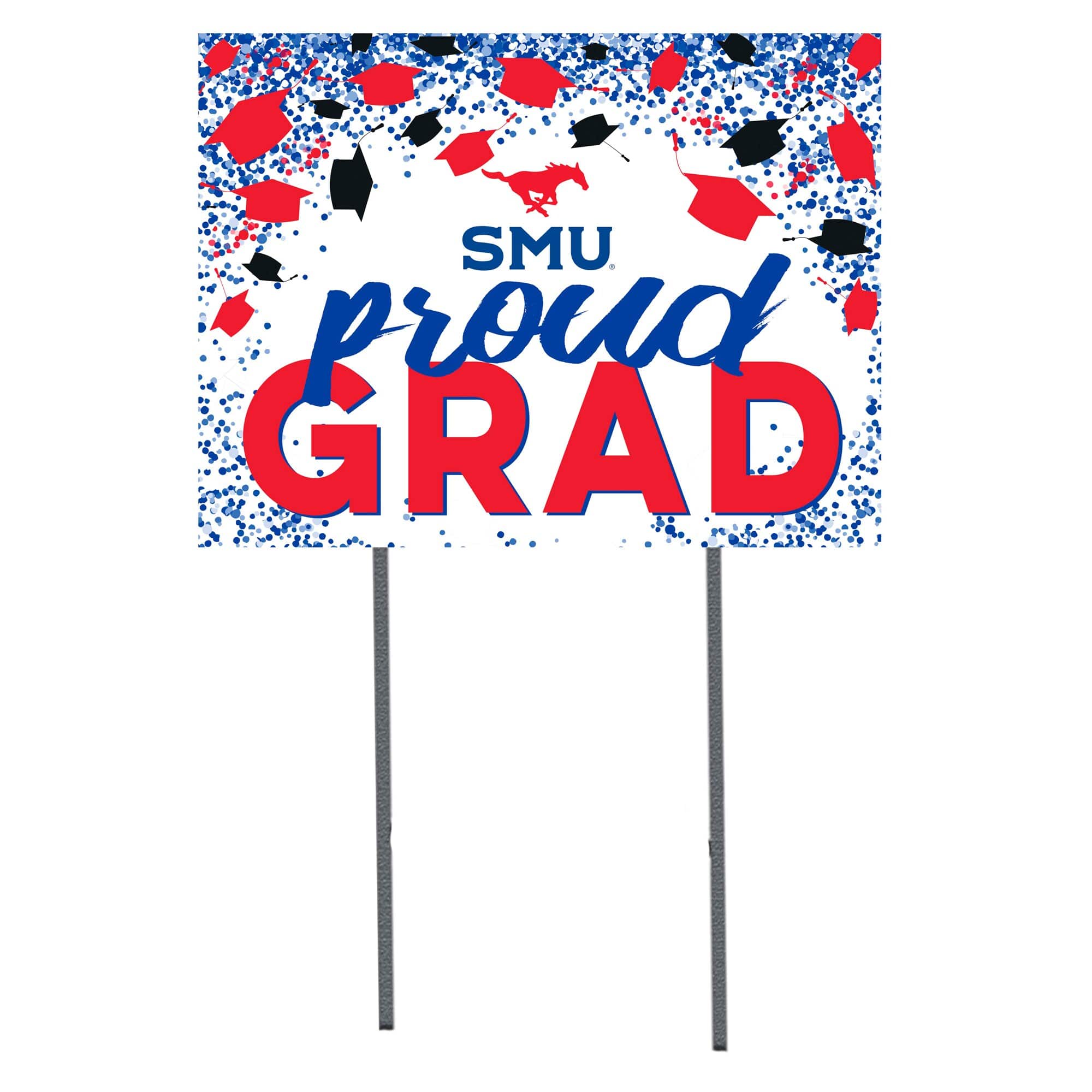 Jardine - SMU Mustangs 18" x 24" Proud Grad Yard Sign - White