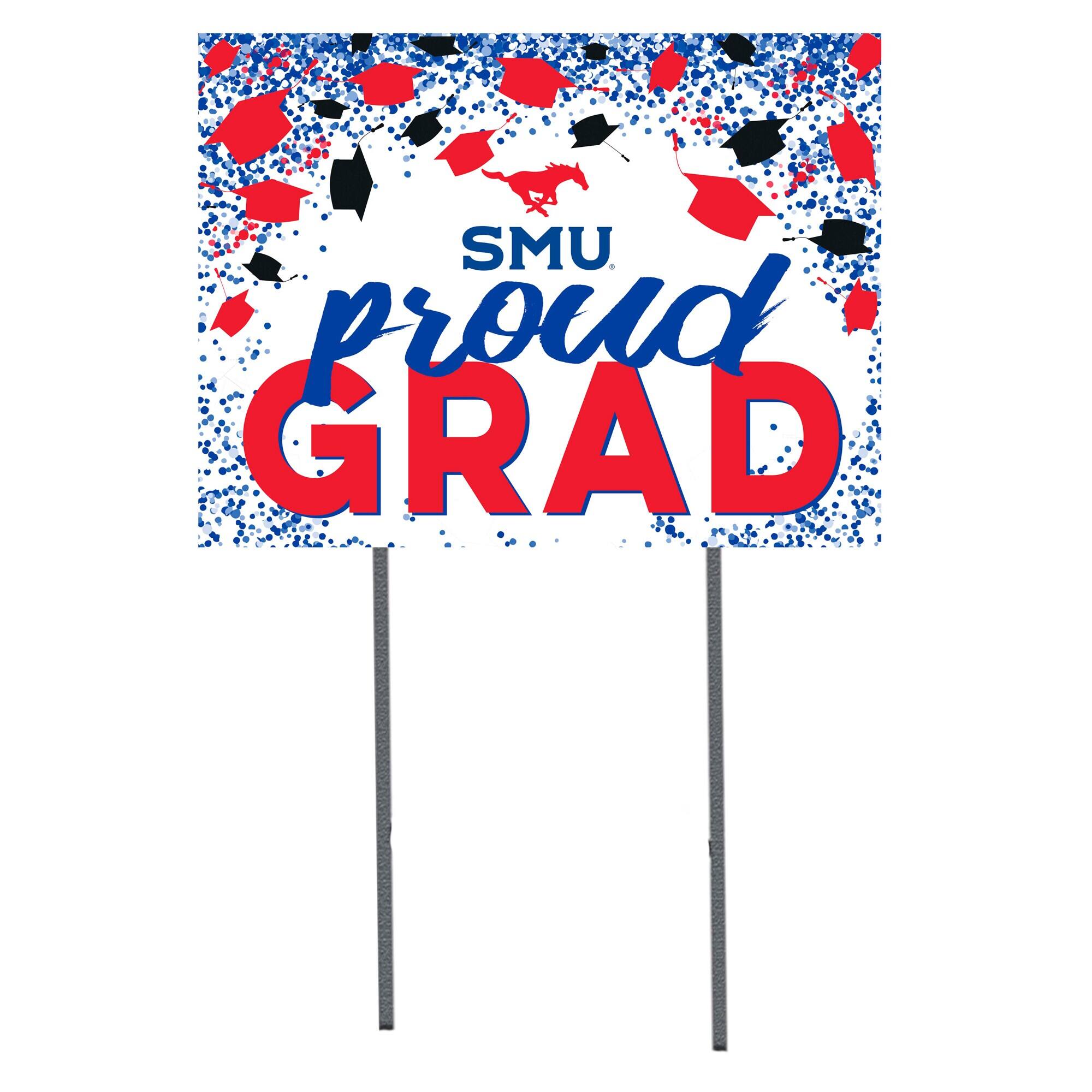 SMU Mustangs 18" x 24" Proud Grad Yard Sign